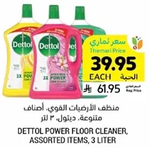 منظف الارضيات القوي، اصناف متنوعه، ديتول، 3 لتر