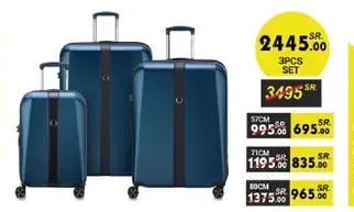3 pieces luggage set in blue color.