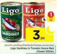 Ligo Sardines In Tomato Sauce Red/Green 155Gm