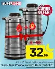 Super Dine Compo Vacuum Flask 1.3+1.0L