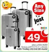 Set of travel suitcases in various sizes (20/24/28).