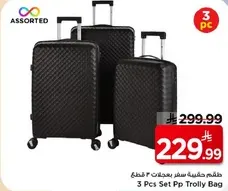 3 Pcs Set Pp Trolly Bag