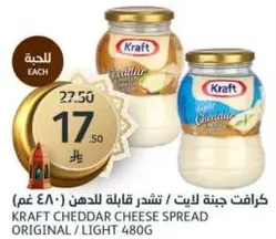 Kraft Cheddar Cheese Spread Original / Light 480g