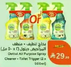 Dettol All Purpose Spray Cleaner + Toilet Trigger (2 x 500 ml)