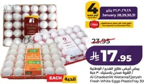 Fresh White Eggs Plastic Tray