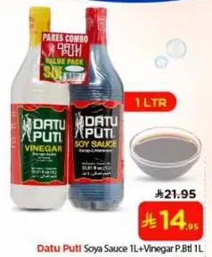 Datu Puti Soya Sauce 1L + Vinegar P.Btl 1L