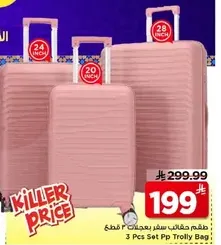 3 Pcs Set Pp Trolly Bag