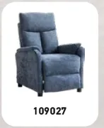 Comfortable reclining chair with soft fabric.