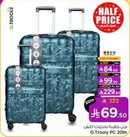 G.Trooly PC 20in luggage set, available at half price.