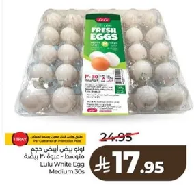 Lulu White Egg Medium 30s