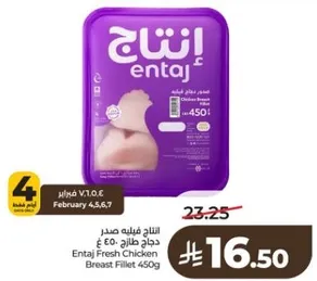 Entaj Fresh Chicken Breast Fillet 450g