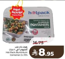 Hot Pack Aluminium Container 2 x 10's