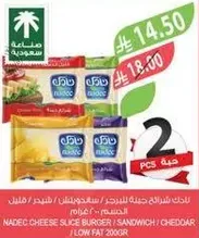 Nadec cheese slice burger sandwich, low fat, 200g.