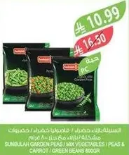 Sunbulah Garden Peas / Mix Vegetables / Peas & Carrot / Green Beans 800g