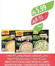 MAGGI SOUP EXCELLENCE BROCCOLI 486GR / MUSHROOM 54GR / CHICKEN WITH CORN 42GR
