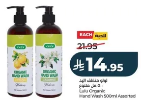 Lulu Organic Hand Wash 500ml Assorted