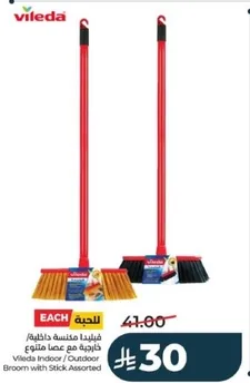 Vileda Indoor/Outdoor Broom with Stick Assorted