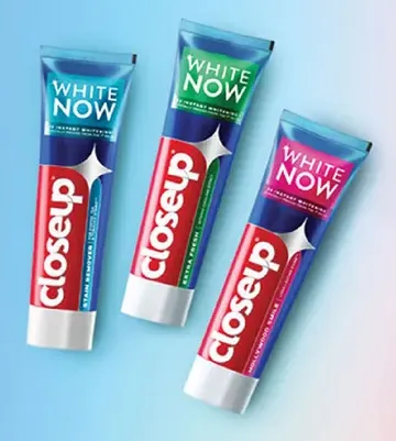 Closeup toothpaste offers a range of products designed for effective teeth whitening and fresh breath.