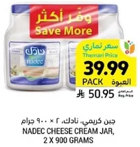 Nadec Cheese Cream Jar, 2 x 900 grams