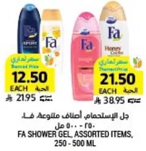 FA SHOWER GEL, ASSORTED ITEMS, 250 - 500 ML
