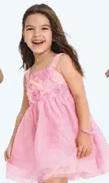 فستان وردي جميل للفتيات، مثالي للمناسبات الخاصه.