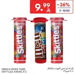 M&M's Minis Tube Skittles A30.6G x 3