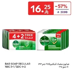 Dettol Original Bar Soap Regular 165g 3+1/120g 4+2