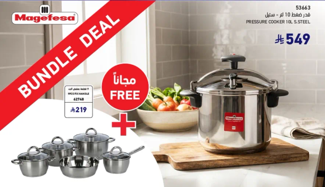 Pressure cooker 10 L stainless steel.