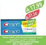 Crest Toothpaste 3D White Extreme Mint 2 x 175ml