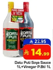 Datu Puti Soya Sauce 1L + Vinegar P.Btl 1L