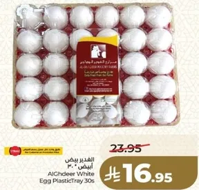 Alghdeer White Egg Plastic Tray 30s