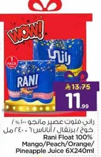 Rani Float 100% Mango/Peach/Orange Juice 240ml