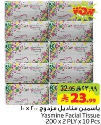 Yasmine Facial Tissue 200 x 2 PLY x 10 Pcs