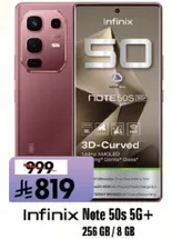 Infinix Note 50s 5G+ with 256 GB storage and 8 GB RAM.