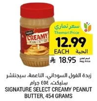 زبده الفول السوداني، الناعمه، سيغنتشر سيلكت، ٥٠٤ جرام.