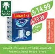 Fine facial tissue, soft and gentle on the skin.