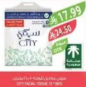 City Facial Tissue, 10 packs of 100 tissues each.