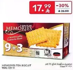 Memories Tea Biscuit 150g X 3 + 9 pieces.