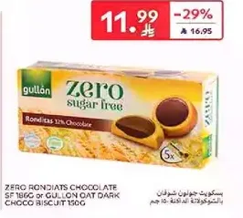 Zero Ronditats Chocolate SF 186G or Gullon Oat Dark Choco Biscuit 150G
