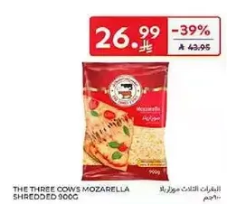 The Three Cows Mozarella Shredded 900g