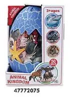 Animal Kingdom toy set with 50 pieces, suitable for ages 3 and up.