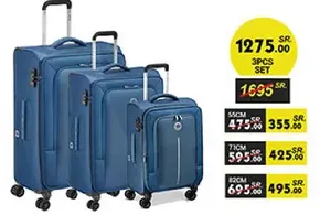 3 pieces luggage set in blue color.
