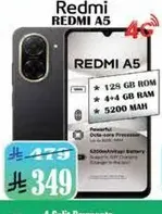 ريدمي A5 بسعه 128 جيجابايت وذاكره وصول عشوايي 4 جيجابايت ومعالج ثماني النواه قوي. يتميز ببطاريه سعه 5200 مللي امبير لاداء يدوم طويلا.