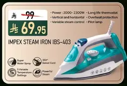 الطاقه: 2000-2300 واط • ترموستات طويل العمر • عمودي وافقي • حمايه من السخونه الزايده • تحكم بخار متغير • مصباح تجريبي