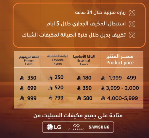 متاحه علي جميع مكيفات السبلت.