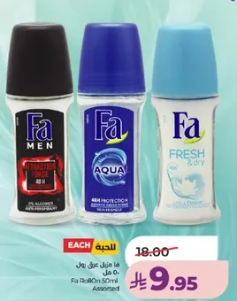 Fa Roll-On 50ml Assorted