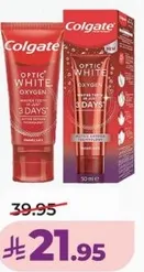 معجون اسنان كولجيت اوبتيك وايت اكسجين لتبييض الاسنان في 3 ايام.