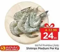 Medium shrimps per kg.