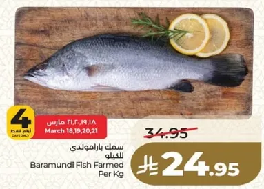 Baramundi Fish Farmed Per Kg