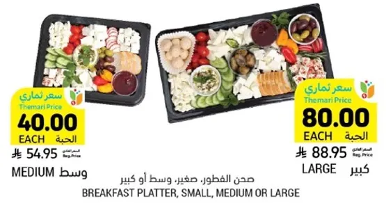 صحن الفطور، صغير، وسط او كبير.